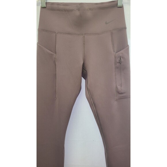 Nike Dri Fit GO Womens Small High Waist Biker Running Yoga Shorts Purple Pants - Picture 2 of 5